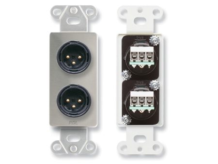 RDL DS-XLR2M Dual XLR 3 Pin Male Jack Wall Plate Fashion