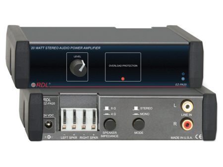 RDL EZ-PA20 Stereo Audio Amplifier with Power Supply - 20W Online now