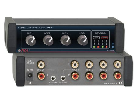 RDL EZ-MX4L Audio Mixer Stereo Line-Level - 4x1 For Sale