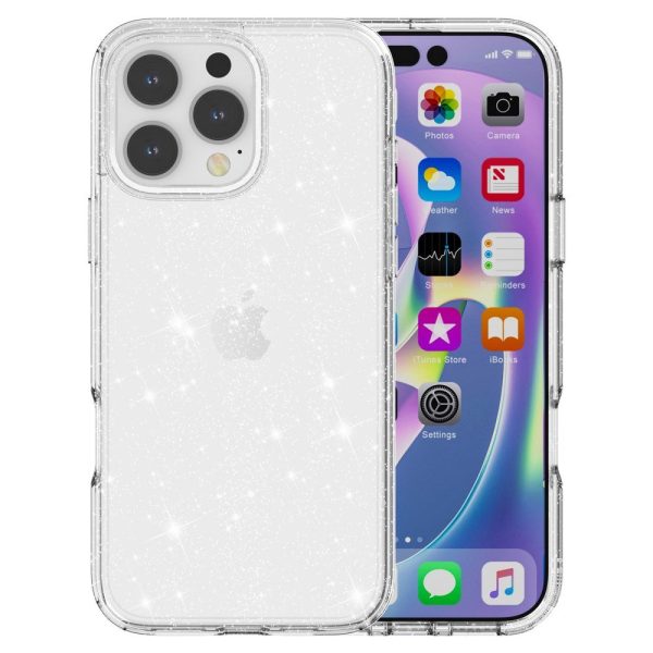 EIDERWOOD iPhone 16 Pro Hybrid Plastik Cover - Hvid Glitter Online Sale