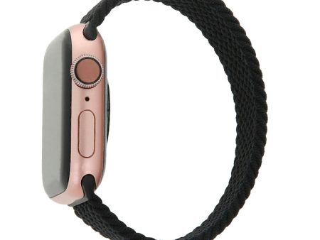 Apple Watch (42 44 SE 45 46 49mm) Elastisk Stof Rem - Str. S - Sort Online Hot Sale