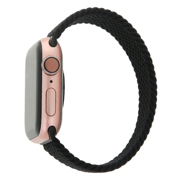 Apple Watch (42 44 SE 45 46 49mm) Elastisk Stof Rem - Str. S - Sort Online Hot Sale