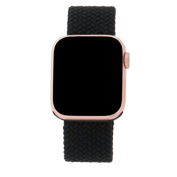 Apple Watch (42 44 SE 45 46 49mm) Elastisk Stof Rem - Str. S - Sort Online Hot Sale