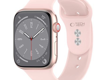 Apple Watch (42 44 SE 45 46 49mm) Tech-Protect Silikone Urrem - Light Pink Sale