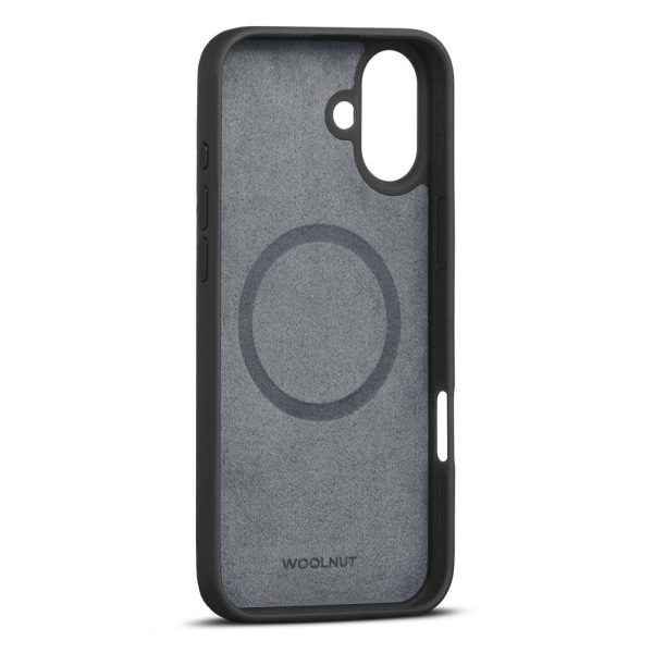 WOOLNUT iPhone 16 Plus Ægte Læder Cover - MagSafe Kompatibel - Sort Hot on Sale