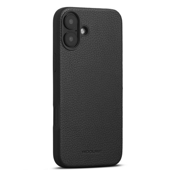 WOOLNUT iPhone 16 Plus Ægte Læder Cover - MagSafe Kompatibel - Sort Hot on Sale