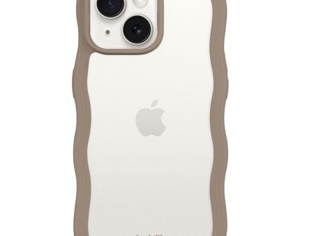 Holdit iPhone 15   14   13 Wavy Case - Mocha Brown   Transparent Hot on Sale