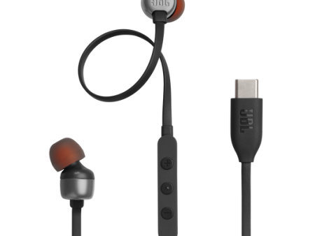 JBL TUNE 310C Wired In-Ear USB-C Headphones (Black) Fashion