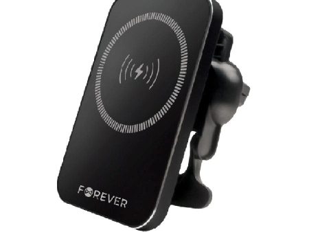 Forever MACH-100 Magnetisk Mobilholder til Ventilation m. Trådløs Opladning 15W - Sort For Discount