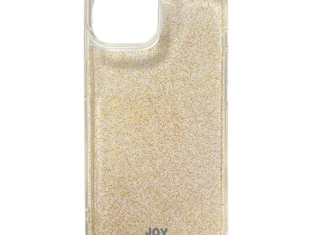 iPhone 15 Joy Case Hybrid Glitter Cover - Gennemsigtig   Guld Cheap