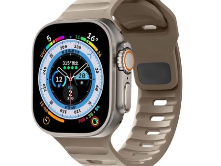 Apple Watch (42 44 SE 45 46 49mm) Tech-Protect Iconband Line Silikone Rem - Beige Fashion