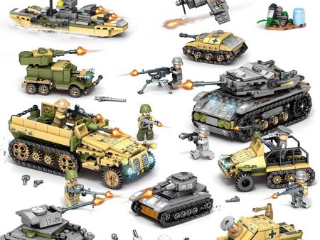 1061pcs Military German Tiger Tank Car Assembly Kits Building Blocks legoed Army WW2 soldier Model Kids brick children Toys Gift Online now