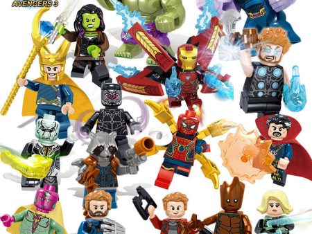 16pcs set The Avengers Heroes DIY Model Building Blocks Kit Hulk Batman Thanos Thor Assembling Bricks Toys Kids with Legoinglys Discount