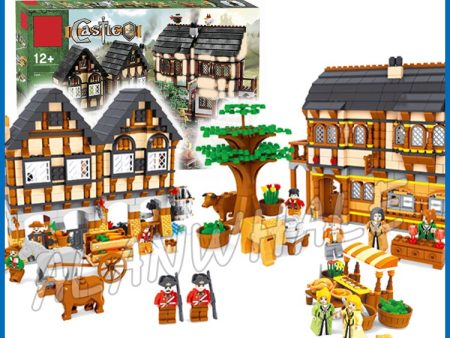 1722pcs Castle Series Medieval Market Village Assemble DIY Model Building Blocks Children Gifts sets Compatible with Lego Hot on Sale