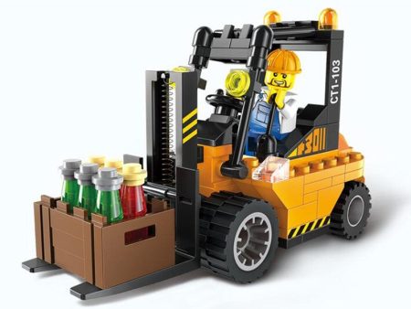 115pcs set Forklift Trucks Assembly Building Blocks Kits Children Educational Puzzle Toys Kids Birthday Gifts For Sale