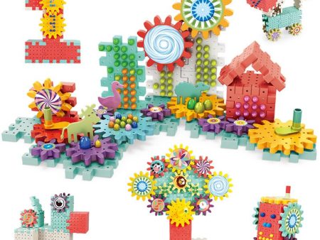 168-368pcs Gears Building Blocks Toys Sets Baby DIY Mushroom Nails Toys Kits 3D Model Assemble Blocks Toys For Children Gifts Supply